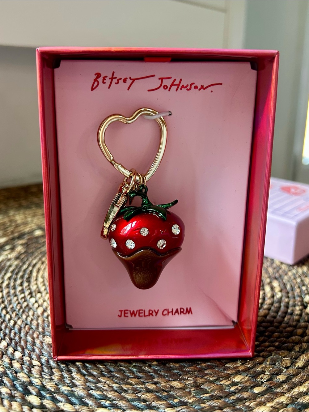 Betsey Johnson Chocolate Dipped Strawberry Purse Charm